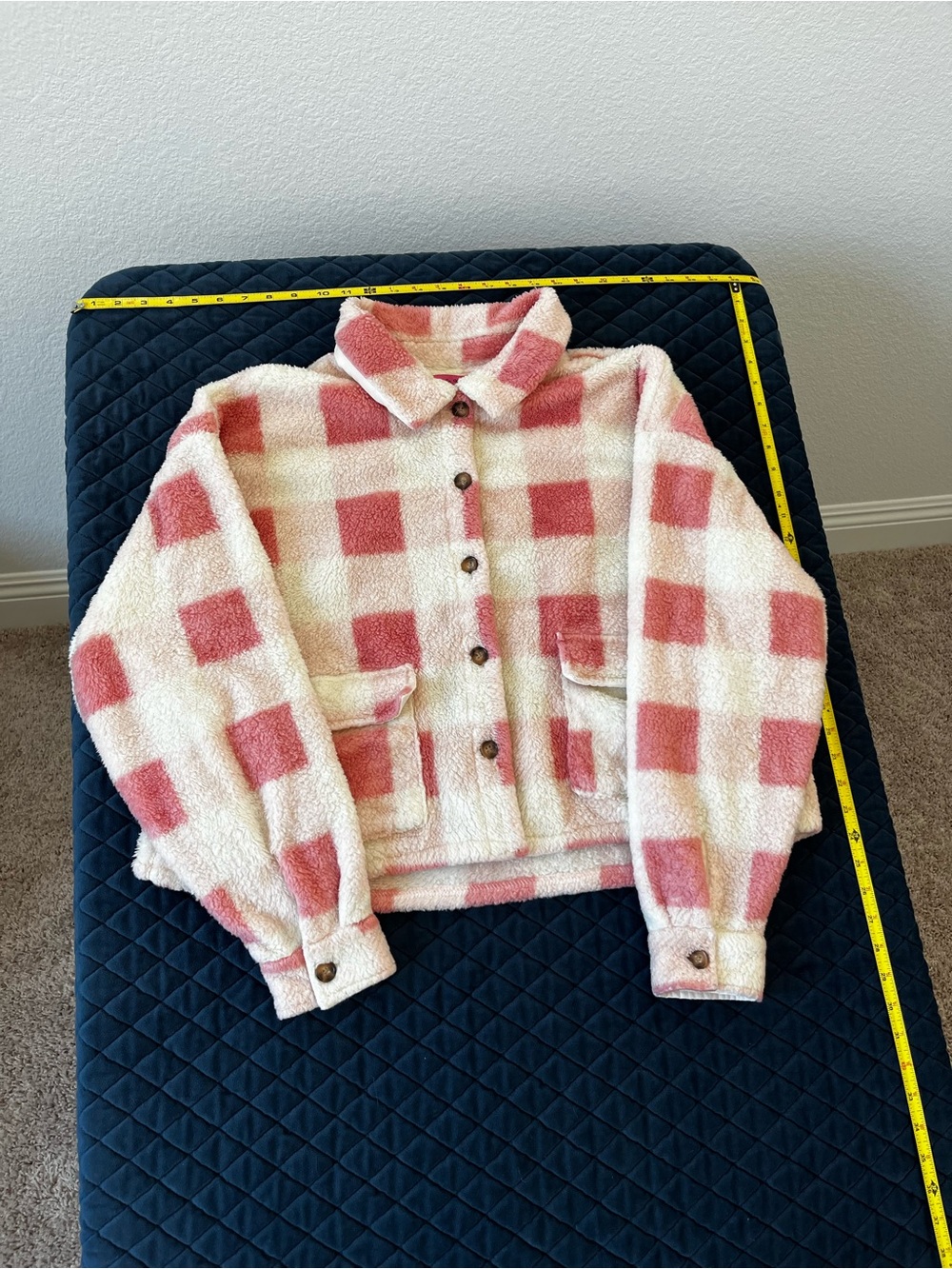 Nicole Lee Pink & Cream Plaid Sherpa Jacket - Kids